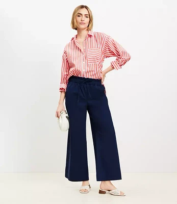Breezy Wide Leg Ankle Pants Twill