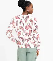 Paisley Raglan V-Neck Sweater