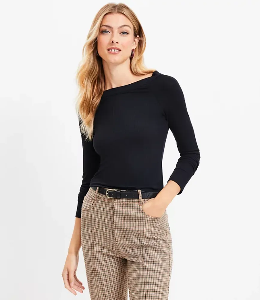 Ribbed Boatneck Top