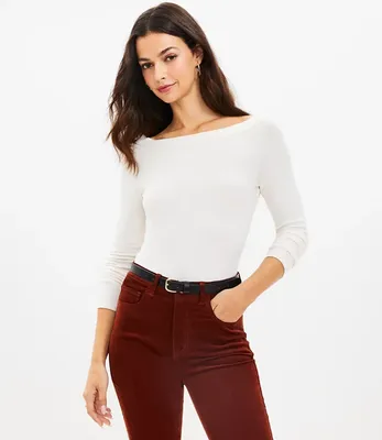 Ribbed Boatneck Top