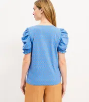 Paisley Ruffle Cinched Sleeve V-Neck Top