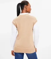 Ruffle Collared Tunic Sweater Vest