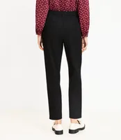 Petite Pleated Pull On Slim Pants Brushed Flannel