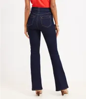 Welt Patch Pocket High Rise Slim Flare Jeans in Dark Rinse