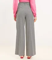 Belted Wide Leg Pants Houndstooth