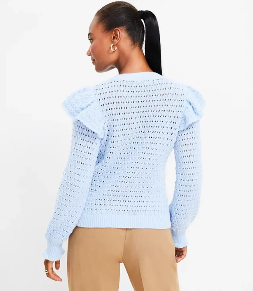 Shoulder Ruffle Sweater
