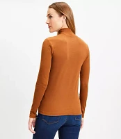 Petite Ribbed Mock Neck Top