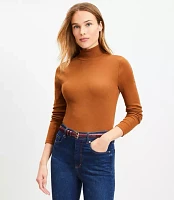 Petite Ribbed Mock Neck Top