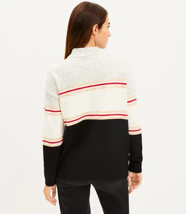 Loft Lou & Grey Star Stripe Mock Neck Sweater