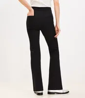 Petite Tab Waist Flare Pants Melange Bi-Stretch