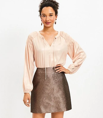 Tall Metallic Taffeta Shift Skirt