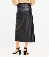 Petite Faux Leather Wrap Skirt