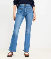 High Rise Slim Flare Jeans Vintage Mid Indigo Wash