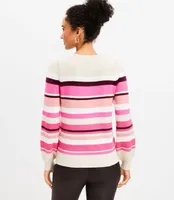 Petite Stripe Relaxed V-Neck Sweater