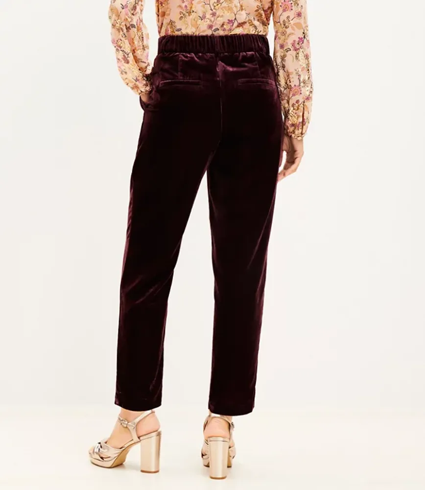 Petite Pleated Tapered Pants Velvet