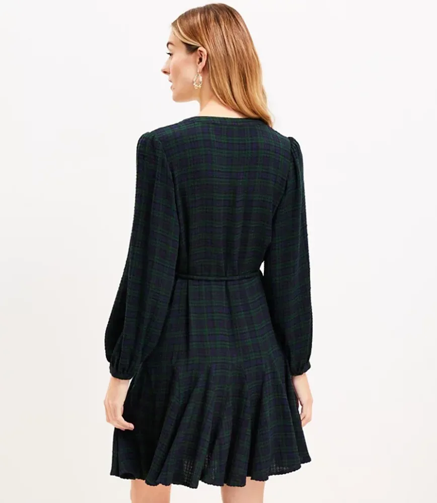 Petite Plaid Godet Shirtdress