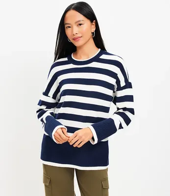 Stripe Relaxed Tunic Sweater