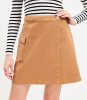 Twill Cargo Wrap Skirt