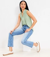 Flap Coin Pocket High Rise Kick Crop Jeans Luxe Medium Wash