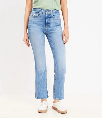 Flap Coin Pocket High Rise Kick Crop Jeans Luxe Medium Wash