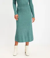 Marled Ribbed Midi Sweater Skirt