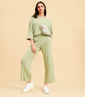 Lou & Grey Pintucked Scubasoft Wide Leg Pants