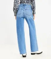 Curvy High Rise Wide Leg Jeans Bright Mid Indigo Wash