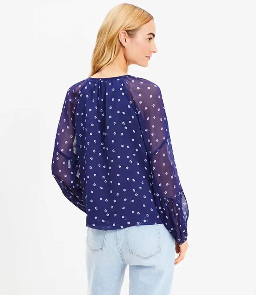 Bloom Bubble Sleeve Henley Top