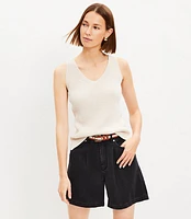 A-Line Denim Shorts Washed Black