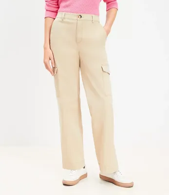 Petite Structured Cargo Pants Twill