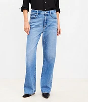 Tall High Rise Wide Leg Jeans in Bright Mid Indigo Wash