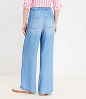 High Rise Palazzo Jeans Light Wash