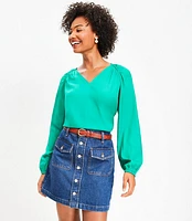 Tall Patch Pocket Denim Skirt