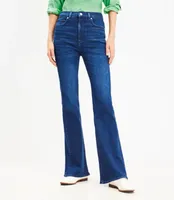 Petite Curvy High Rise Slim Flare Jeans in Dark Wash