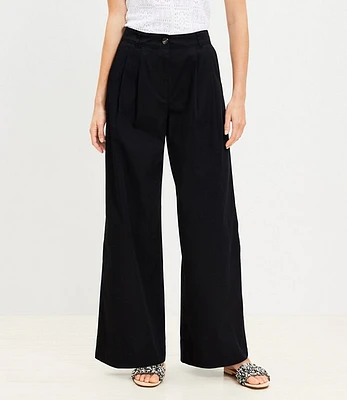 Petite Poplin Wide Leg Pants