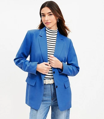 Petite Oversized Fluid Two Button Blazer