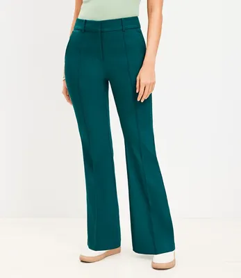 Petite Curvy Pintucked Sutton Flare Pants