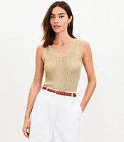 Shimmer Ribbed Sweater Tank Top