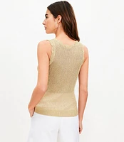 Shimmer Ribbed Sweater Tank Top