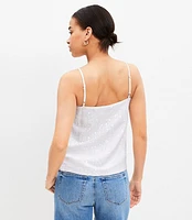 Sequin Flowy Square Neck Cami