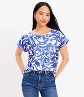 Petite Abstract Swirl Hi-Lo Hem Pocket Top