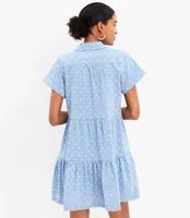 Tall Chambray Clip Tiered Pocket Shirtdress