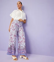 Fluid Pull On Wide Leg Pants Paisley