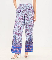 Fluid Pull On Wide Leg Pants Paisley