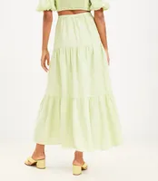 LOFT Beach Tiered Linen Midi Skirt