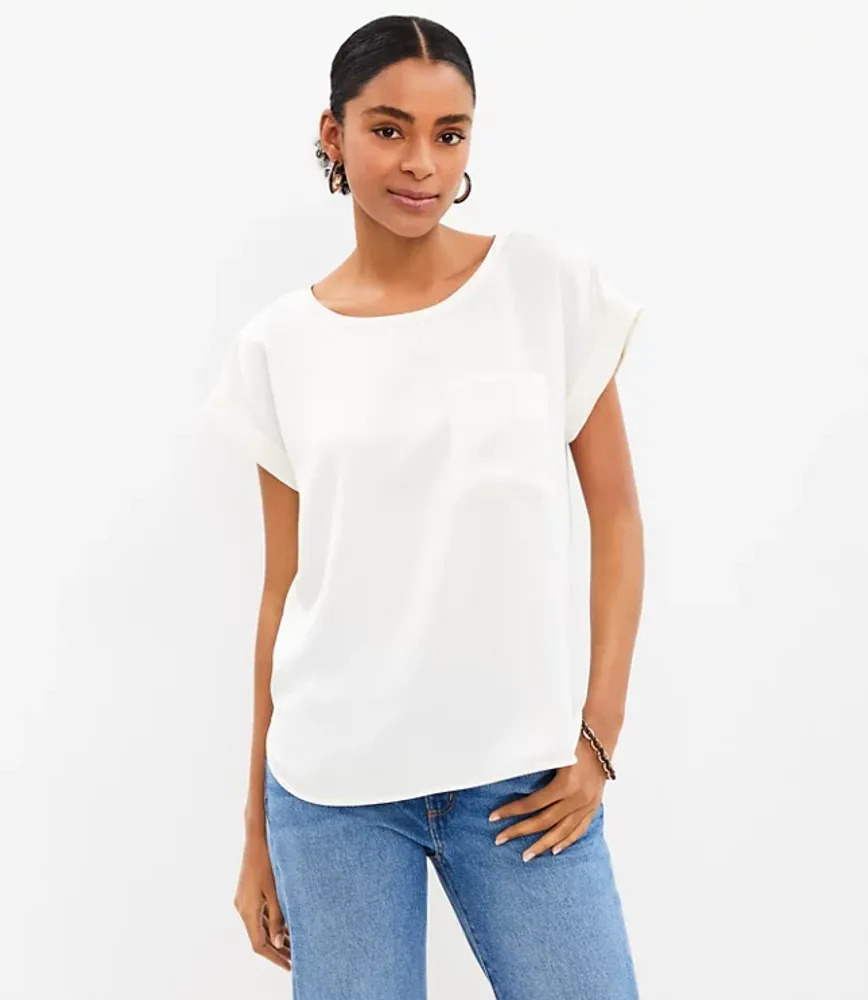 Petite Hi-Lo Hem Pocket Top