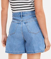 A-Line Denim Shorts Classic Mid Wash