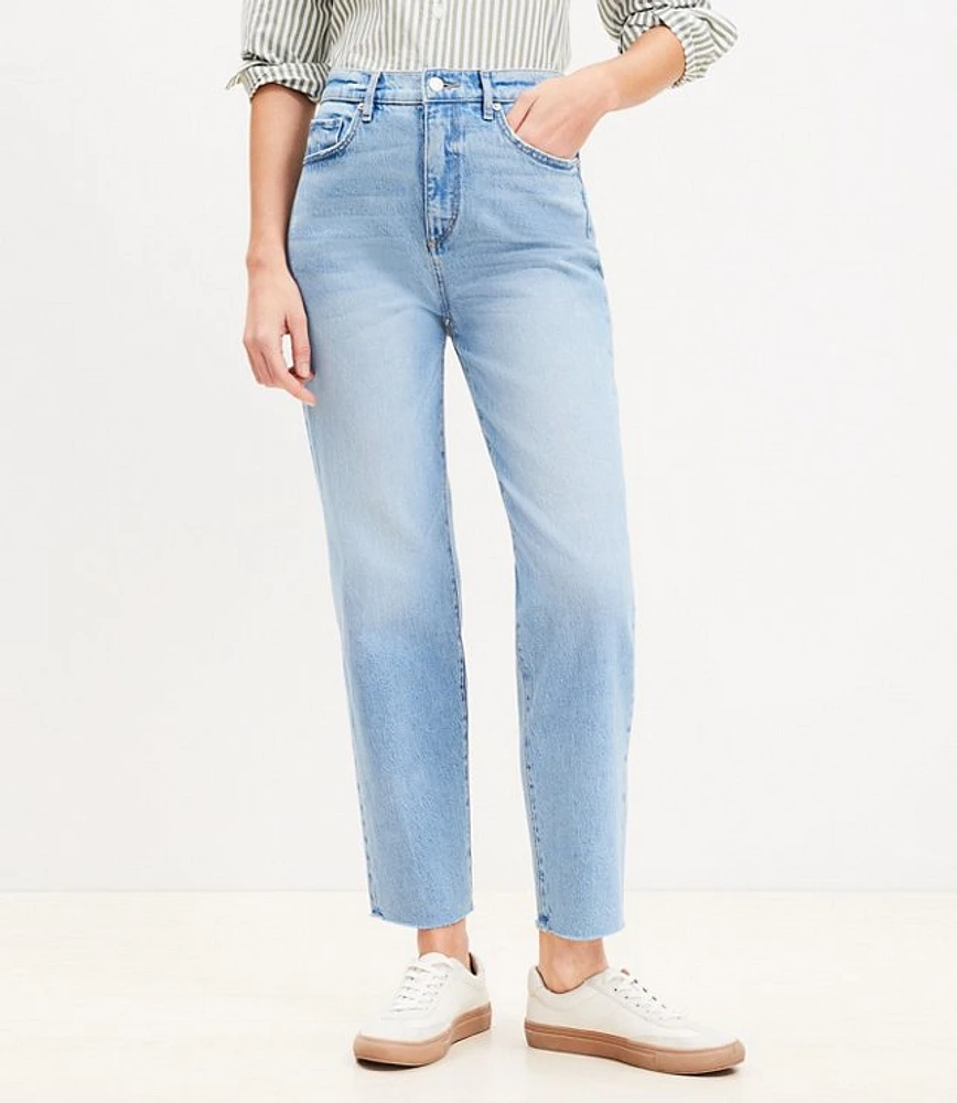 Curvy High Rise Straight Jeans Classic Mid Wash