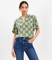 Petite Tiled Vine Pleated Cuff Top