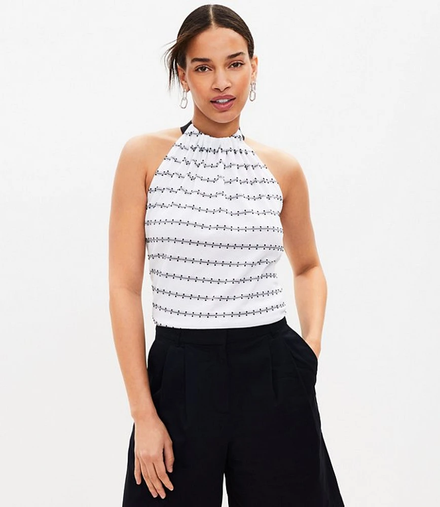 Petite Striped Dot Modern Halter Top